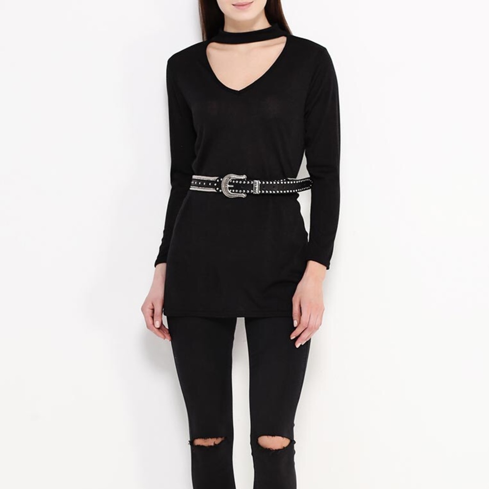 Black v neck jumper tunic